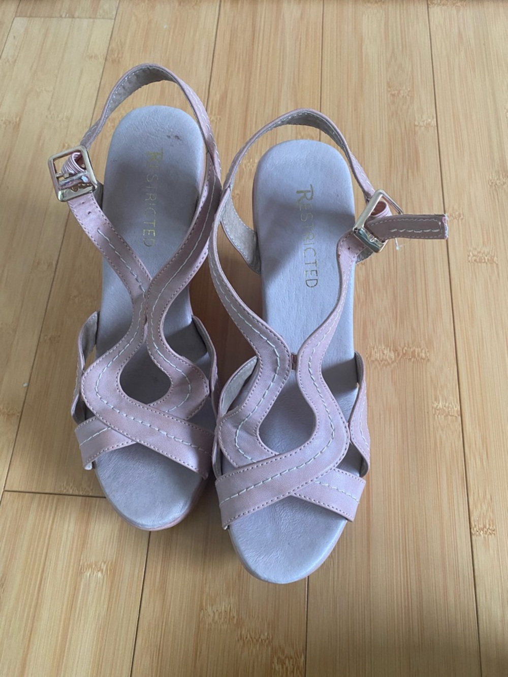 Restricted Women's Blush Pink Curved Strap Heels